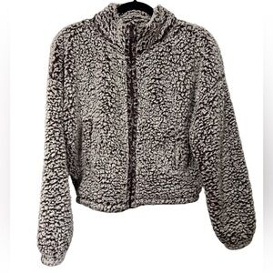 EXPRESS Sherpa Fleece Full Zip Cozy Sweater (Size XS)
